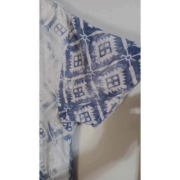 Mododoc Medium Blue White Lightweight Faded Travel Beach Boho Colorful Dress - Picture 3 of 4